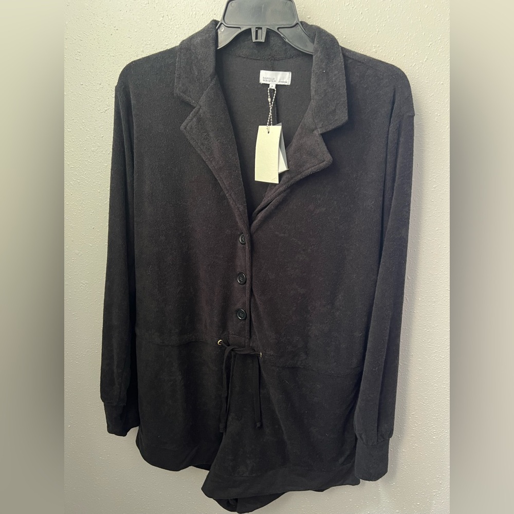 New Danielle Bernstein Black Terry Long Sleeve
Romper Size Small - Picture 3 of 10